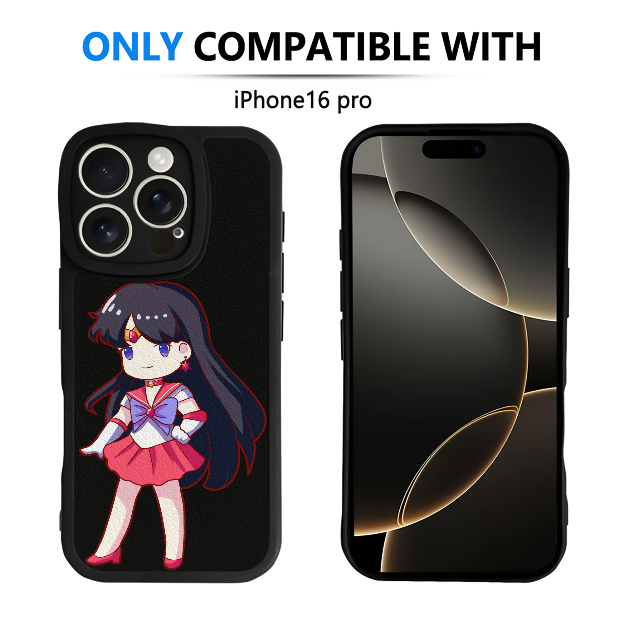 （画像用） 美少女戦士セーラームーン 火野レイ ひの レイ Sailor Moon Hino Rei （セーラーマーズ,Sailor Mars） 【iPhone 16シリーズ対応】シリコンスマホケース（レザー調） 材質：シリコン